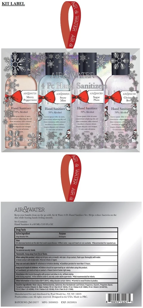 Air and Water Hand Sanitizer Kit 포장