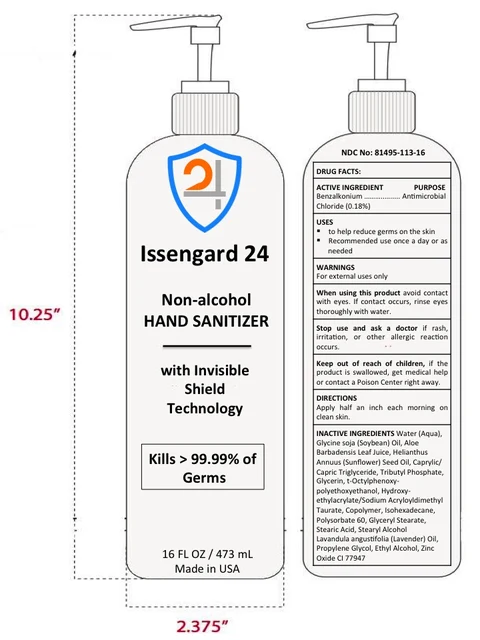 ISSENGARD 24 HAND SANITIZER packaging