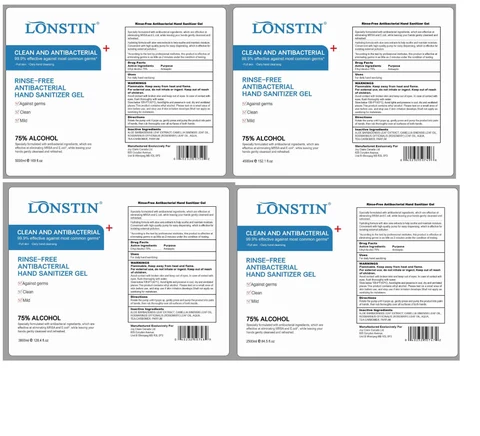 Rinse Free Antibacterial Hand Sanitizer Gel packaging