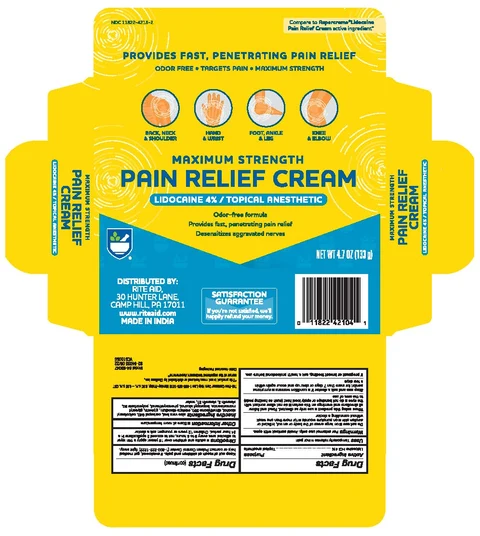 Rite Aid Pain Relief Cream with Lidocaine packaging