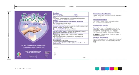 Sankind Hand Sanitizer 75 % v/v Isopropyl Alcohol 포장