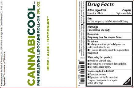 Cannabicool Pain Relieving Lidocaine Roll-On 포장