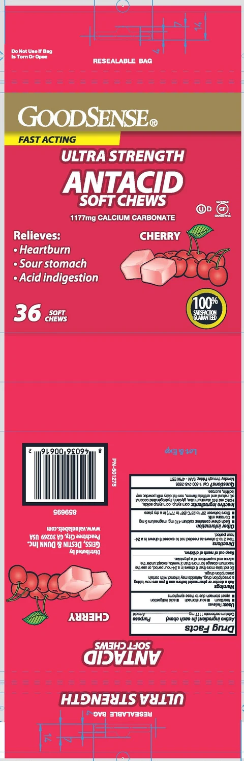 Cherry antacid soft chews packaging