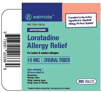 01b LBL_Welmate_Loratadine Allergey Relief_10mg_365ct_G7043-365-103-0_PDP