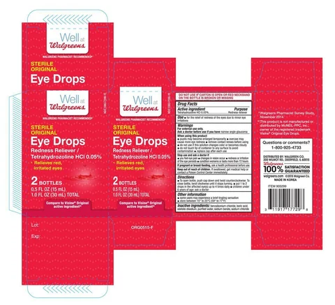 Walgreens Sterile Original Eye packaging