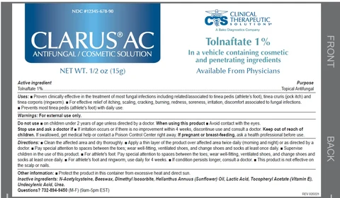 CLARUS AC Antifungal Solution packaging
