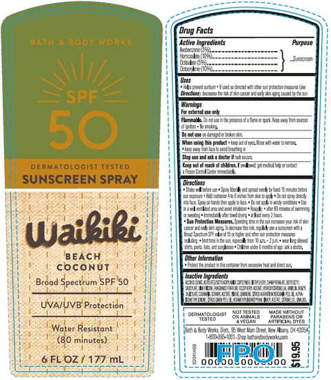 Bath and Body Works SPFWaikiki Beach Coconut 포장
