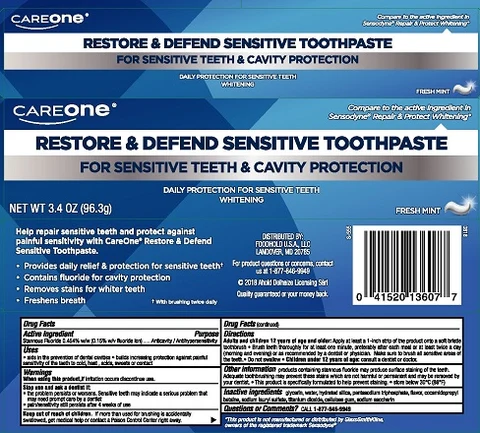 Care One Restore and DefendSensitive Whitening 포장