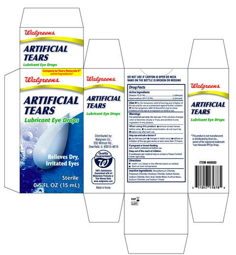 WALGREENS ARTIFICIAL TEARS EYE DROPS packaging