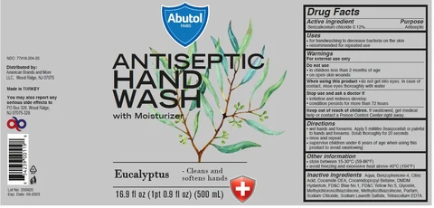 Abutol ANTISEPTIC HAND WASH Eucalyptus packaging