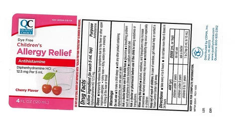 Quality Choice Dye Free Cherry Childrens Allergy Relief 포장