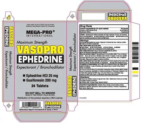 VASOPRO EPHEDRINE 포장