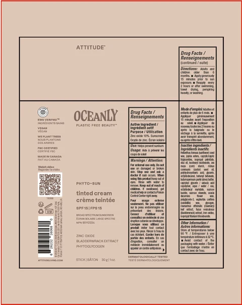 Attitude Oceanly Phyto-Sun Tinted - SPF 15 - Broad Spectrum Sunscreen 포장