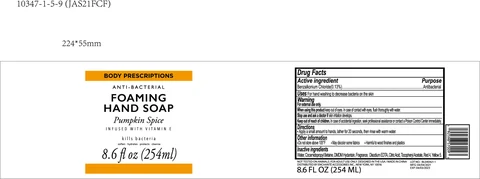BODY PRESCRIPTIONS Pumpkin Spice infused with Vitamin E ANTIBACTERIAL FOAMING HAND 포장