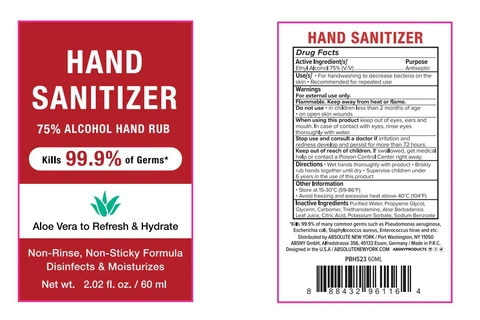 Hand Sanitizer packaging