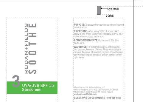 UVA/UVB SPF 15 Rodan and Fields 포장