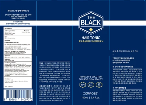CERACOS THE BLACK HAIR TONIC 포장