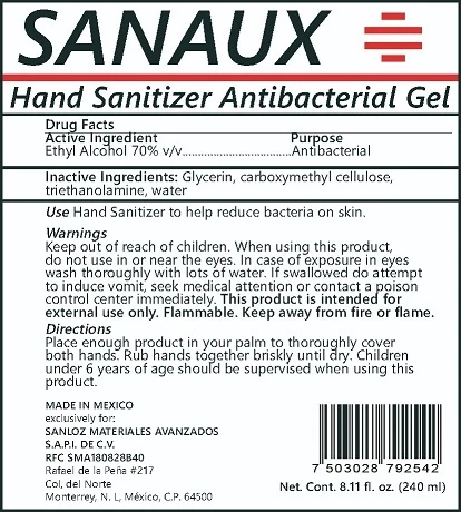 Sanaux Hand Sanitizer Antibacterial Gel 포장
