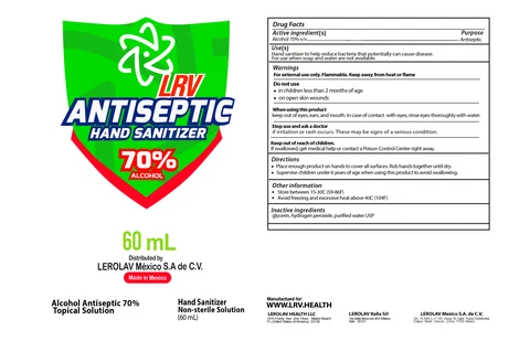 LRV Hand Sanitizer 70% Consumer packaging