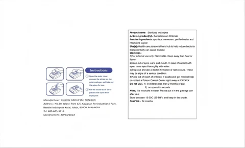 Sterilized wet wipes packaging