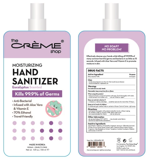 MOISTURIZING HAND SANITIZER EUCALYPTUS 포장