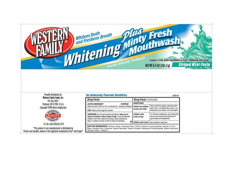 Western Family Whitening Plus Minty Fresh Mouthwash Anticavity packaging