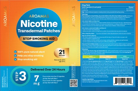 AROAMAS COT NICOTINE TRANSDERMAL PATCHES STEP 3 포장
