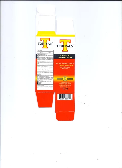 TokisanSore Throat Relief packaging