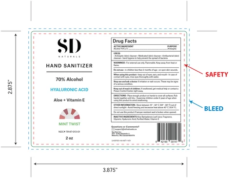 SD NATURALS HAND SANITIZER MINT TWIST 포장