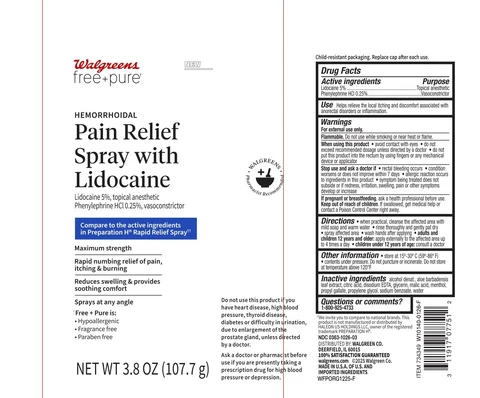 Walgreens Pain Relief with Lidocaine packaging
