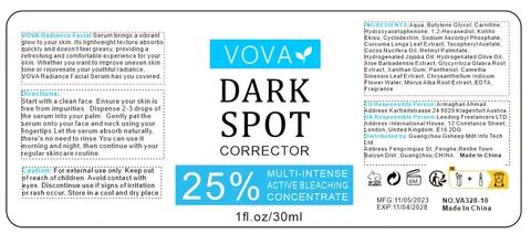 VOVA Dark Spot Corrector Serum 포장