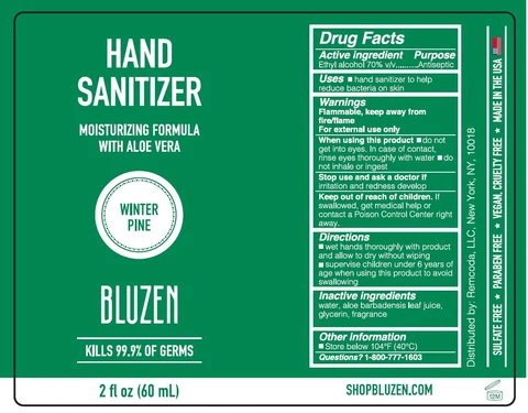 BLUZEN HAND SANITIZER WINTER PINE 포장