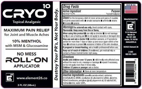 Cryo10 Topical Analgesic 포장