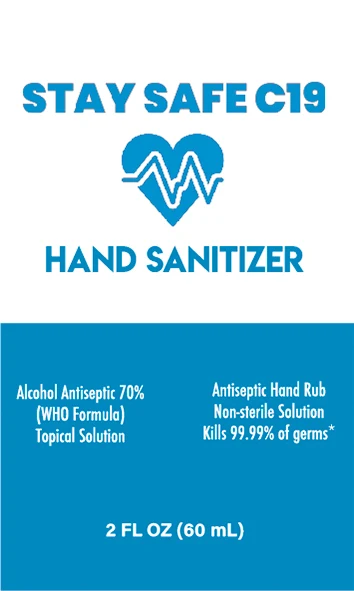 Stay Safe C19 Hand Sanitizer packaging