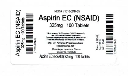Aspirin 포장