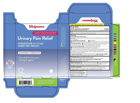 Walgreens Urinary Pain Relief Maximum Strength packaging