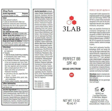 3LAB PERFECT BB SPF 40 Broad Spectrum 01 포장