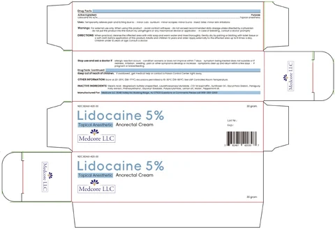 Lidocaine 5% Cream packaging