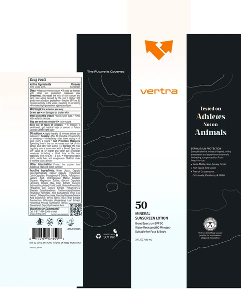 Vertra Mineral Sunscreen Broad Spectrum SPF 50 포장
