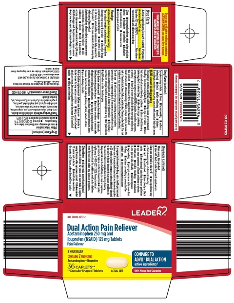 Leader Dual Action Pain Reliever packaging