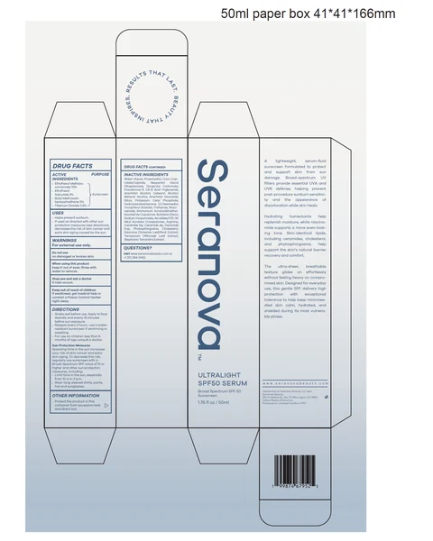 SeranovaTM ULTRALIGHT SPF50 SERUM 포장