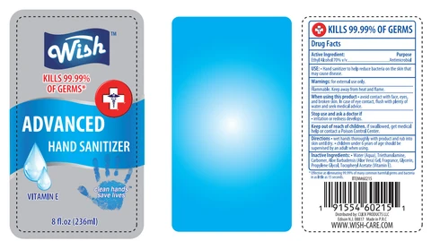 Wish Advanced Hand Sanitizer packaging