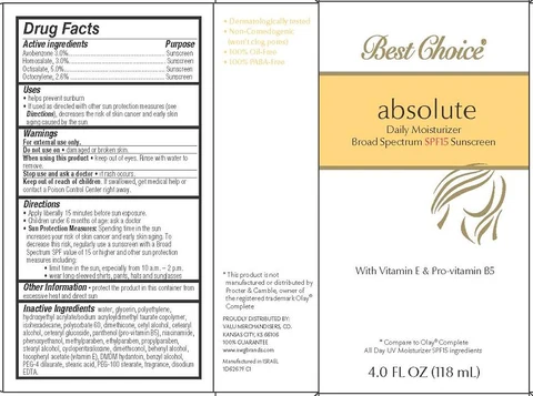 Best Choice absolute Daily Moisturizing Broad Spectrum SPF 15 Sunscreen 포장