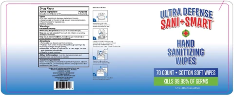 Ultra Defense Sani Smart Hand Sanitizing Wipes 포장