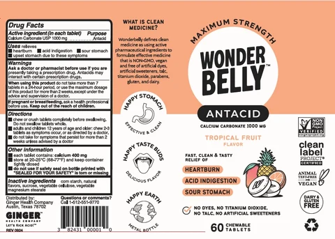 Wonderbelly Maximum Strength Antacid packaging
