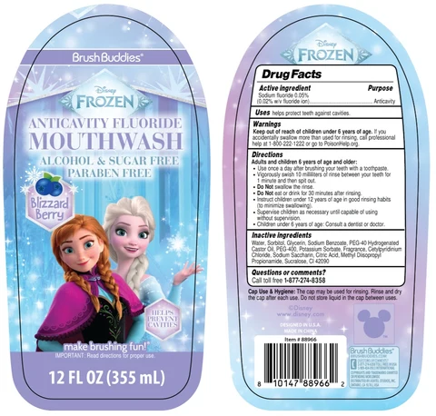 Brush Buddies DISNEY FROZEN ANTICAVITY FLUORIDE - Blizzard Berry packaging