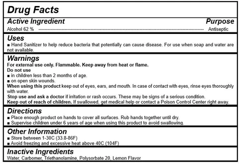 Wonder Hand Fresh Gel 62% (250ml) packaging
