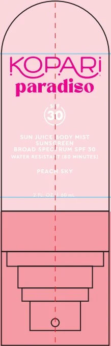 Sun Juice Body Mist Sunscreen SPF30 - Peach Sky PARADISO 포장