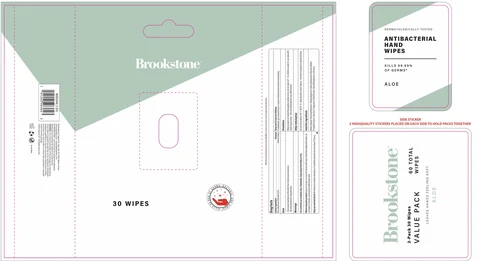 Brookstone Value Pack Antibacterial Hand Wipes Aloe packaging