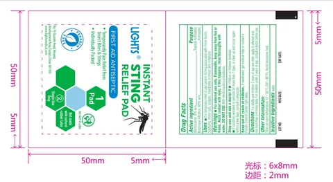 LIGHTS Instant Sting Relief Pad packaging